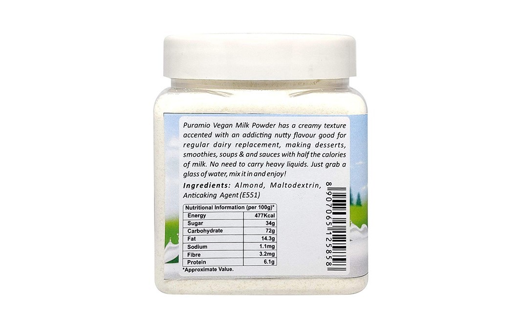 Puramio Vegan Milk Powder    Plastic Jar  300 grams